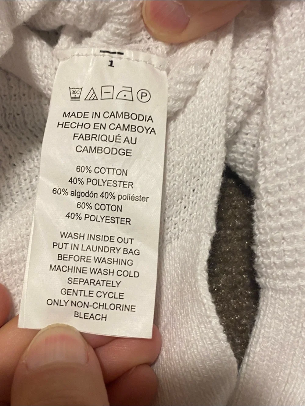 Michael Kors Cream Hooded Crewneck Sweater with Kangaroo Pocket